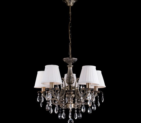 Люстра 3646/5 античная бронза/прозрачный хрусталь