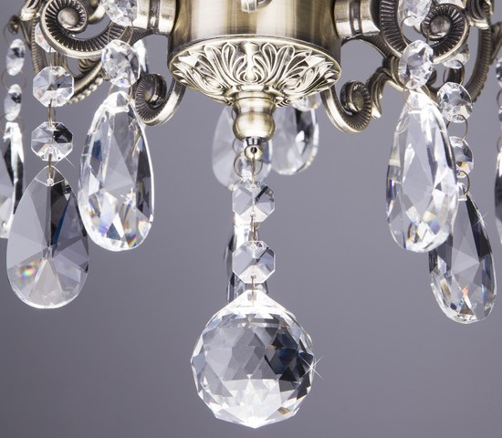 Люстра 3646/5 античная бронза/прозрачный хрусталь