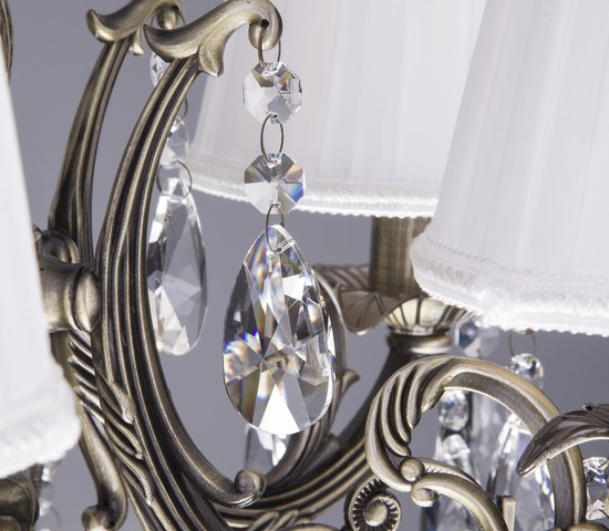 Люстра 3646/5 античная бронза/прозрачный хрусталь