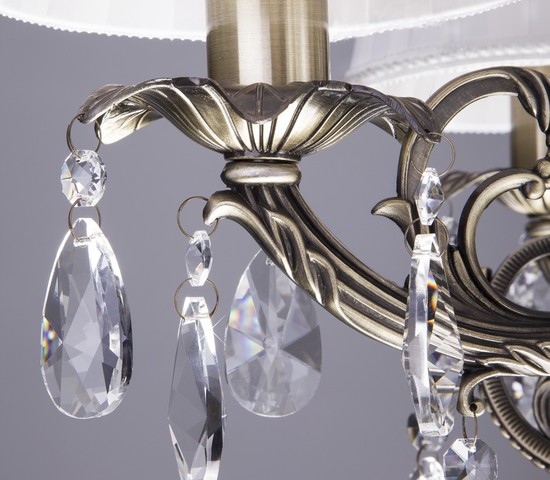 Люстра 3646/5 античная бронза/прозрачный хрусталь