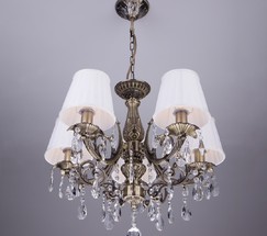 Люстра 3646/5 античная бронза/прозрачный хрусталь