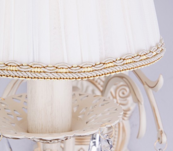 Настенный светильник 3637/1 белый с золотом/прозрачный хрусталь Strotskis