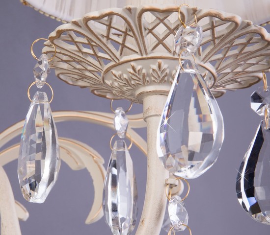 Настенный светильник 3637/1 белый с золотом/прозрачный хрусталь Strotskis