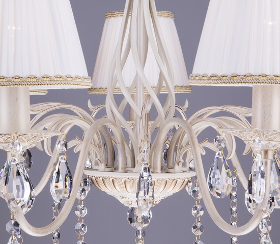 Люстра 3637/7 белый с золотом/прозрачный хрусталь Strotskis