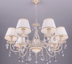 Люстра 3637/7 белый с золотом/прозрачный хрусталь Strotskis