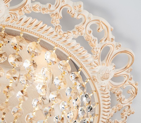 Люстра 3298/5 белый с золотом/прозрачный хрусталь Strotskis