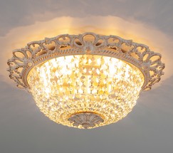 Люстра 3298/5 белый с золотом/прозрачный хрусталь Strotskis