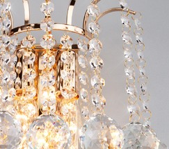 Настенный светильник 3299/2 золото/прозрачный хрусталь Strotskis