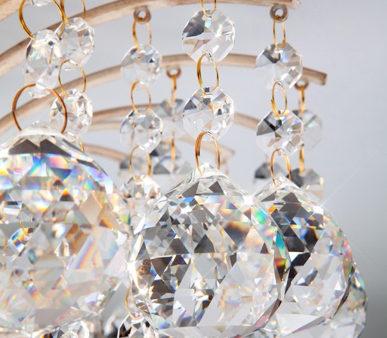 Люстра 3299/6 белый с золотом/прозрачный хрусталь Strotskis