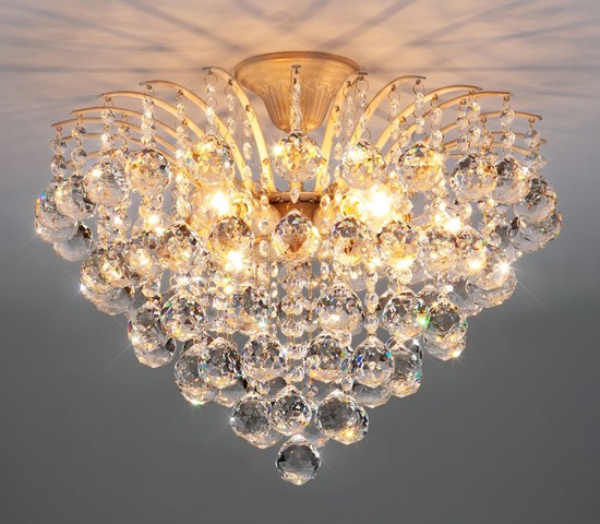 Люстра 3299/6 белый с золотом/прозрачный хрусталь Strotskis