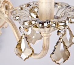 Настенный светильник 3281/1 белый с золотом/тонированный хрусталь Strotskis