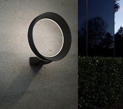 Универсальный уличный светильник 1710 TECHNO LED Ring чёрный