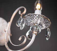 Настенный светильник 3305/1 белый с золотом/прозрачный хрусталь Strotskis