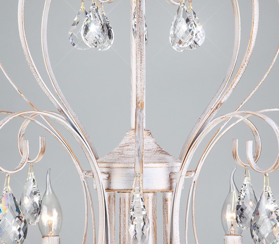 Люстра 3305/8 белый с золотом/прозрачный хрусталь Strotskis