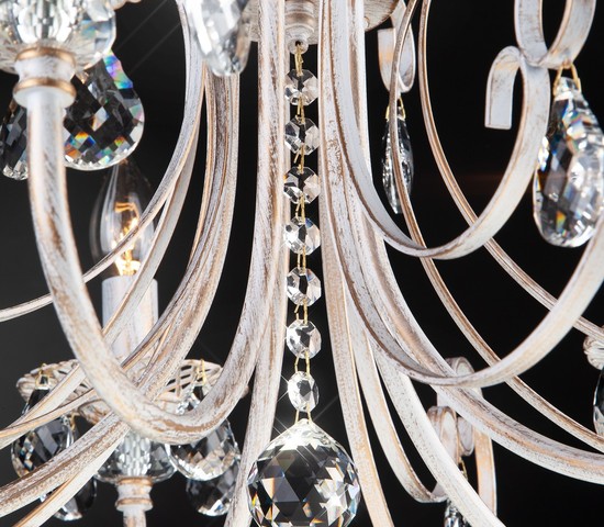 Люстра 3305/5 белый с золотом/прозрачный хрусталь Strotskis