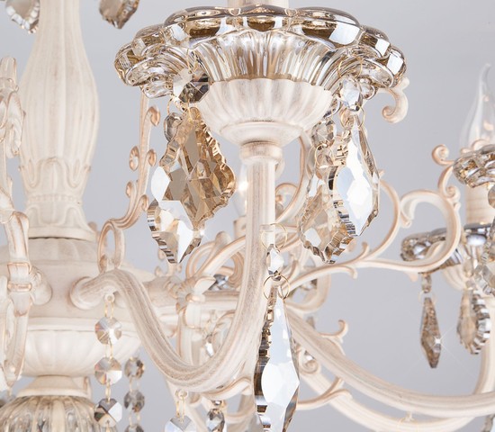 Люстра 3281/8 белый с золотом/тонированный хрусталь Strotskis