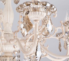 Люстра 3281/8 белый с золотом/тонированный хрусталь Strotskis