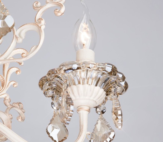 Люстра 3281/5 белый с золотом/тонированный хрусталь Strotskis