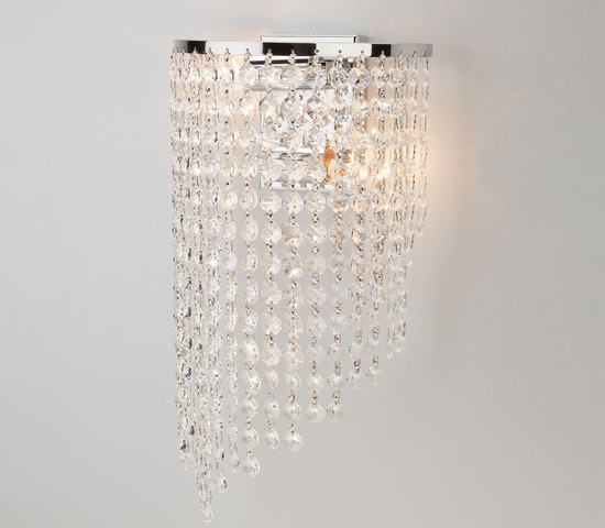 Настенный светильник 3102/2 хром/прозрачный хрусталь Strotskis