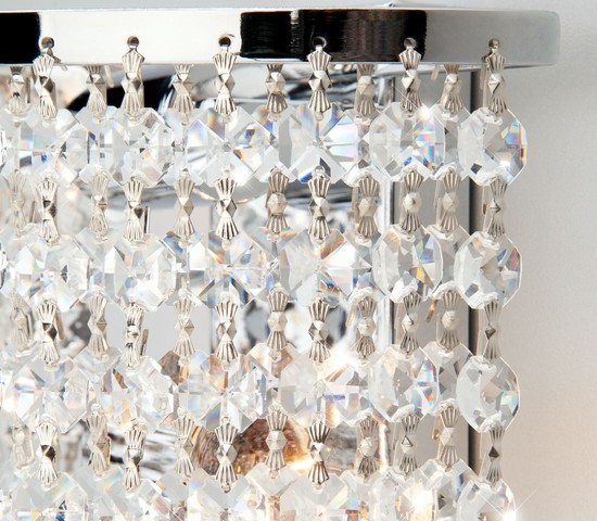 Настенный светильник 3102/2 хром/прозрачный хрусталь Strotskis