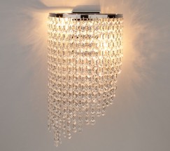 Настенный светильник 3102/2 хром/прозрачный хрусталь Strotskis