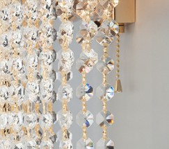 Настенный светильник 3102/2 золото/прозрачный хрусталь Strotskis