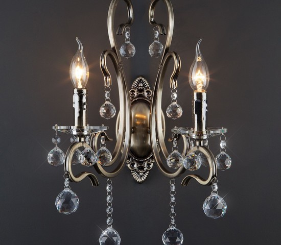 Настенный светильник 12505/2 античная бронза Strotskis