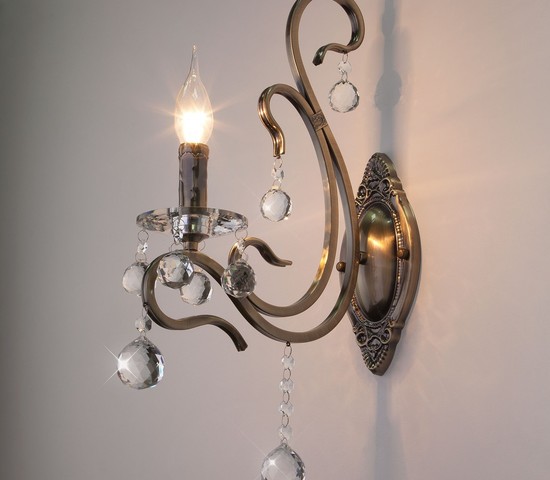 Настенный светильник 12505/1 античная бронза Strotskis