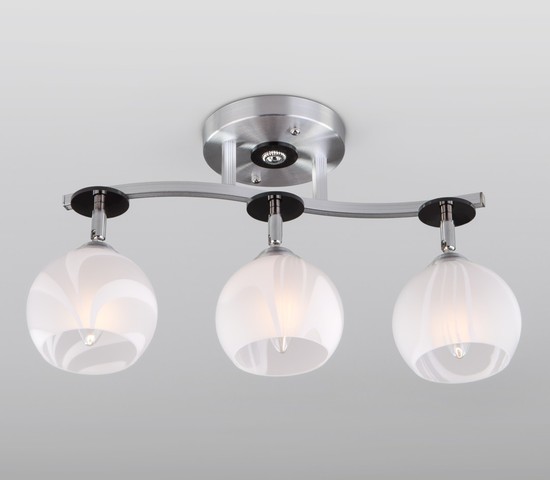 Люстра 9643/3 алюминий/белый