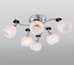 Люстра 9643/6 алюминий/белый