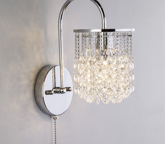 Настенный светильник 3222/1 хром Strotskis