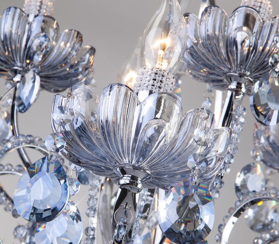 Люстра 3015/12 хром/лазурный хрусталь Strotskis