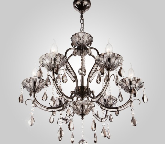 Люстра 3426/6 черный жемчуг/дымчатый хрусталь Strotskis