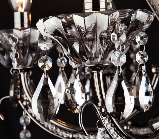 Люстра 3426/6 черный жемчуг/дымчатый хрусталь Strotskis