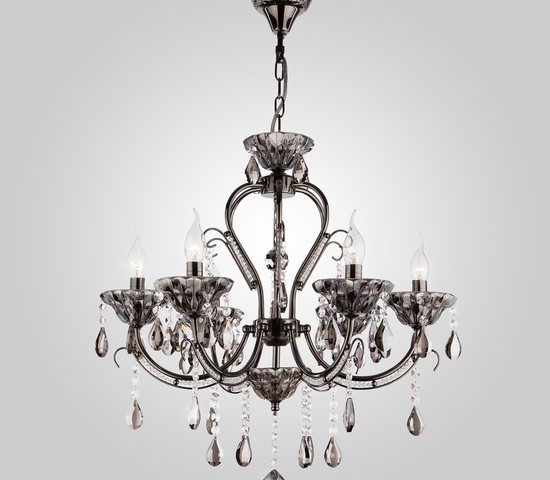 Люстра 3426/6 черный жемчуг/дымчатый хрусталь Strotskis