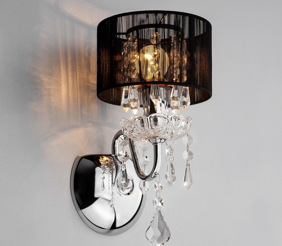 Настенный светильник 2045/1 хром/черный