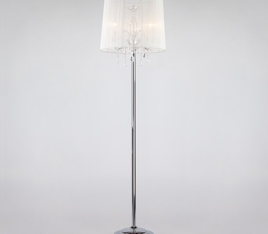 Торшер 2045/3F хром/белый  торшер