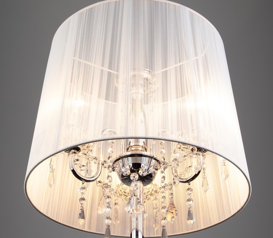 Торшер 2045/3F хром/белый  торшер