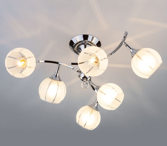 Люстра 3353/6 хром/белый