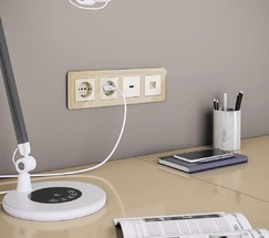 Рамка на 4 поста Elite (айвори, стекло) (W0042443)