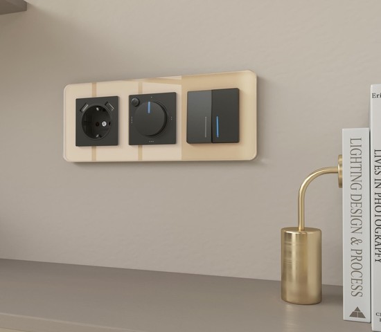 Рамка на 3 поста Elite (айвори, стекло) (W0032443)