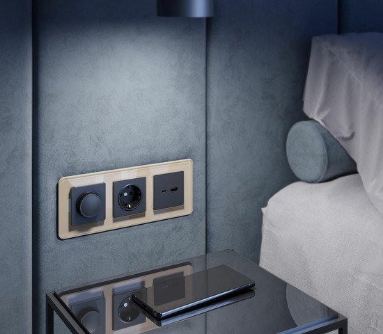 Рамка на 3 поста Elite (айвори, стекло) (W0032443)