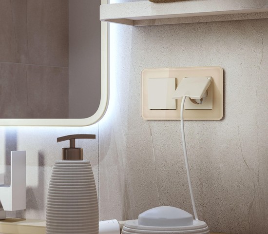 Рамка на 2 поста Elite (айвори, стекло) (W0022443)