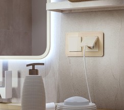 Рамка на 2 поста Elite (айвори, стекло) (W0022443)