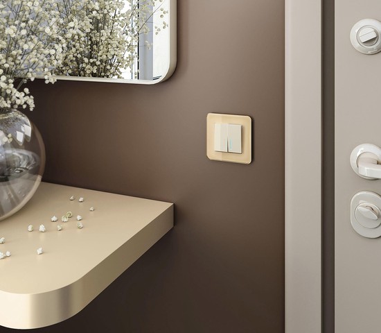 Рамка на 1 пост Elite (айвори, стекло) (W0012443)