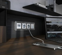 Рамка на 4 поста Elite (графит, стекло) (W0042440)