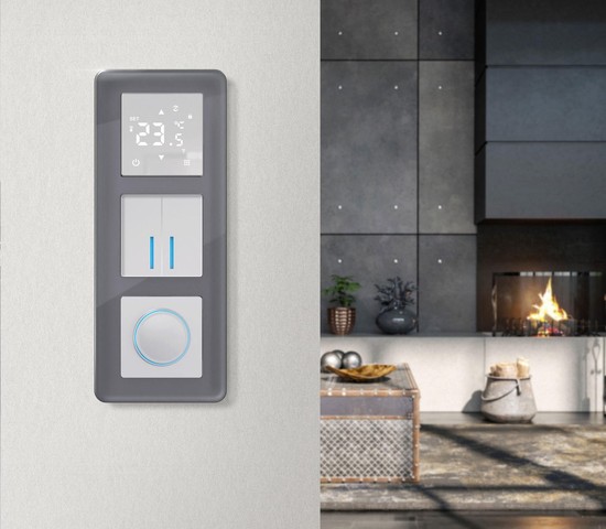 Рамка на 3 поста Elite (графит, стекло) (W0032440)