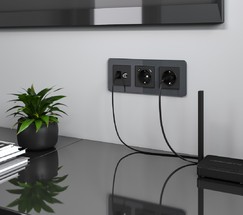 Рамка на 3 поста Elite (графит, стекло) (W0032440)