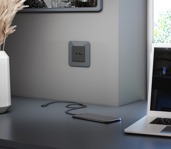 Рамка на 1 пост Elite (графит, стекло) (W0012440)