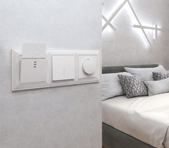 Электронный карточный выключатель (белый) (WL01-01-03)